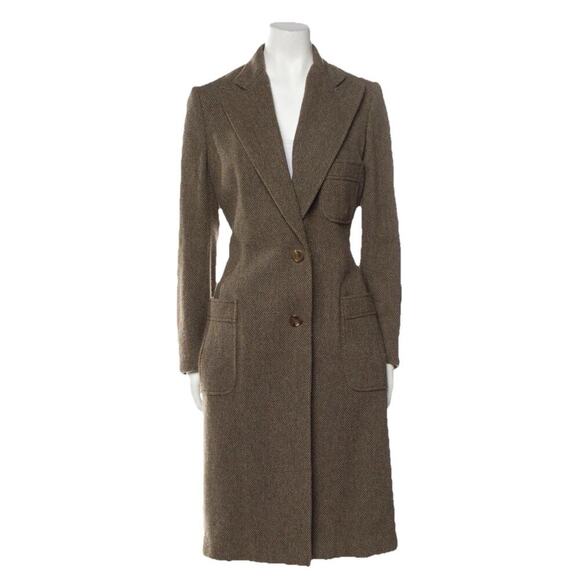 Ralph Lauren Collection Purple Label Wool Cashmere Long Coat Tweed Runway 10 M/L - Picture 5 of 10
